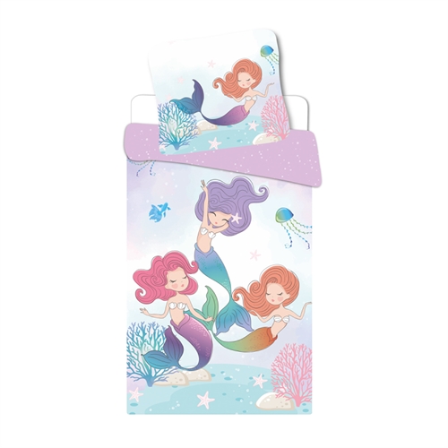 Image of Havfrue sengetøj - 100% blødt bomuld - 140x200 cm - Vendbart sengesæt